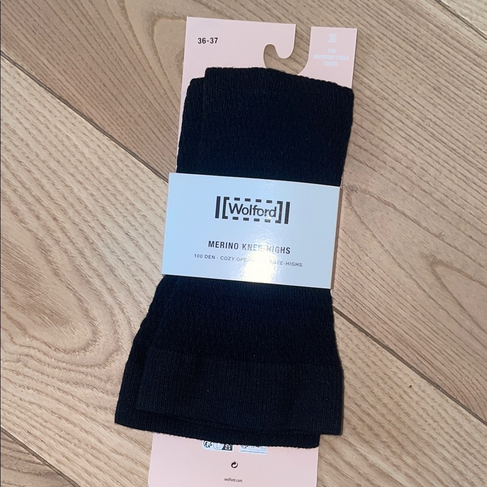 Wolford Black Merino Dress Socks